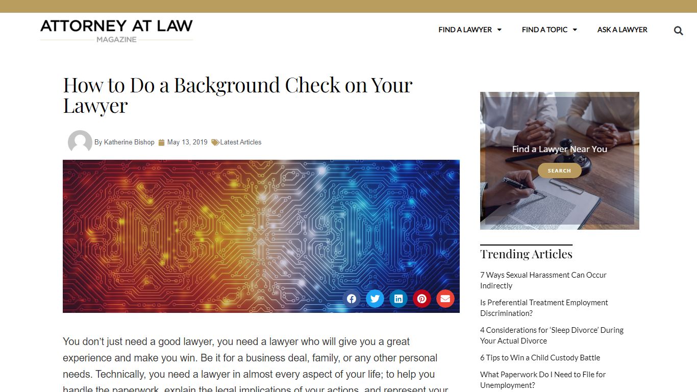 How to Do a Background Check on a Lawyer - Attorney at Law Magazine