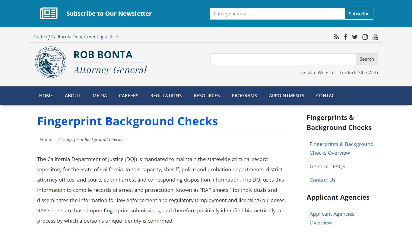 Fingerprint Background Checks - Office of the Attorney General